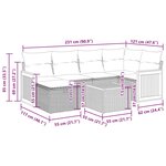vidaXL Salon de jardin avec coussins 7 Pièces beige résine tressée