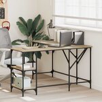 vidaXL Bureau chêne sonoma 139x139x75 cm bois d'ingénierie