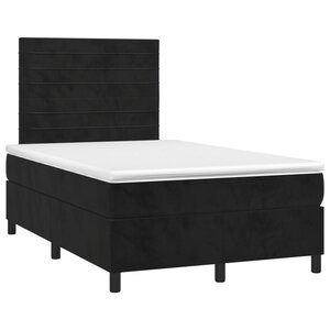 vidaXL Sommier à lattes de lit avec matelas noir 120x190 cm velours
