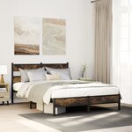 vidaXL Cadre de lit sans matelas chêne fumé 75x190cm bois d'ingénierie