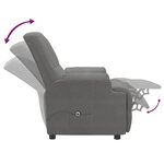 vidaXL Fauteuil inclinable Gris foncé Similicuir daim