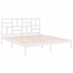 vidaXL Cadre de lit sans matelas blanc bois massif 200x200 cm