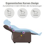 vidaXL Fauteuil inclinable de massage électrique marron similicuir