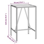 vidaXL Ensemble de bar de jardin 3 Pièces avec coussins noir poly rotin
