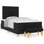 vidaXL Lit à ressorts avec matelas Noir 120 x 200 cm tissu