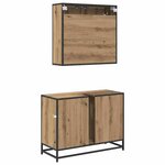vidaXL Ensemble de mobilier de salle de bain 2 Pièces chêne artisanal