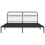 vidaXL Cadre de lit métal sans matelas avec tête de lit noir 200x200cm