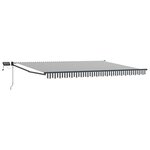 vidaXL Store rétractable manuel avec LEDs Anthracite et blanc 4 x 2 m