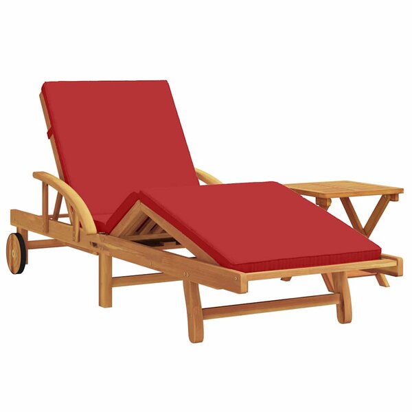 vidaXL Transat 2 Pièces Rouge 40 x 40 x 40cm Bois d'acacia massif