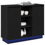 vidaXL Buffet LED Chêne noir 90 x 32 x 75 cm Bois d'ingénierie