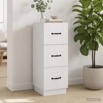vidaXL Armoire à tiroirs Blanc 33 x 34 5 x 87 cm Bois d'ingénierie