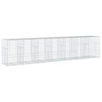 vidaXL Panier gabion avec couvercle 700x100x150 cm fer galvanisé