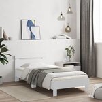 vidaXL Cadre de lit sans matelas avec tête de lit blanc 100x200 cm