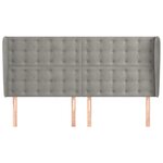 vidaXL Tête de lit avec oreilles Gris clair 183x23x118/128 cm Velours
