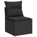 vidaXL Salon de jardin 7 Pièces avec coussins noir résine tressée