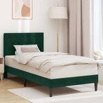 vidaXL Cadre de lit avec tête de lit Vert foncé 90 x 190 cm Velours