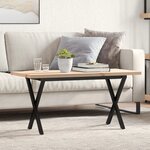 vidaXL Table basse cadre en X 90x40x45 5cm bois de pin massif et acier