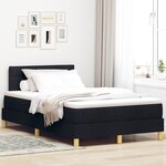 vidaXL Lit à ressort avec matelas et LED Noir 120x190 cm Tissu