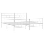 vidaXL Cadre de lit métal avec tête de lit/pied de lit blanc 183x213cm