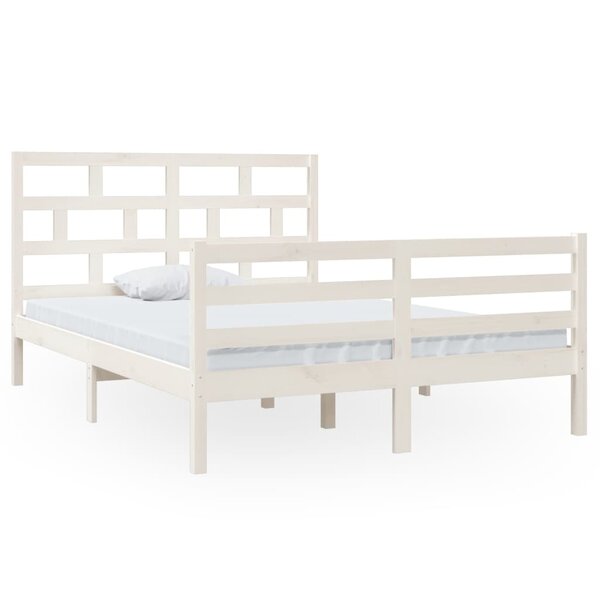 vidaXL Cadre de lit sans matelas blanc bois massif 140x200 cm