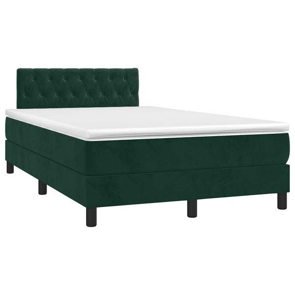vidaXL Sommier à lattes de lit avec matelas vert foncé 120x190 cm