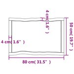 vidaXL Dessus de table bois massif non traité bordure assortie