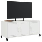 vidaXL Meuble TV blanc 100 5x39x43 5 cm acier