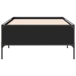 vidaXL Cadre de lit noir 90x200 cm bois d'ingénierie et métal
