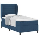 Lit à ressort bleu vidaXL avec matelas 100x200 cm en tissu