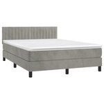vidaXL Sommier à lattes de lit et matelas Gris clair 140x200cm Velours