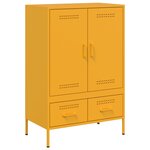 vidaXL Buffet haut jaune moutarde 68x39x101 5 cm acier