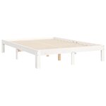 vidaXL Cadre de lit avec tête de lit blanc petit double bois massif