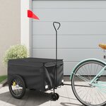 vidaXL Remorque de vélo noir 30 kg fer