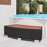 vidaXL Marche de spa Résine tressée 92 x 45 x 25 cm Noir