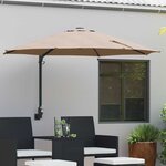 vidaXL Parasol de jardin Taupe 248 x 248 x 148 cm Polyester et Acier