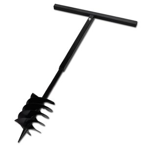 vidaXL Tarière de sol avec mèche de tarière 180 mm Acier Noir