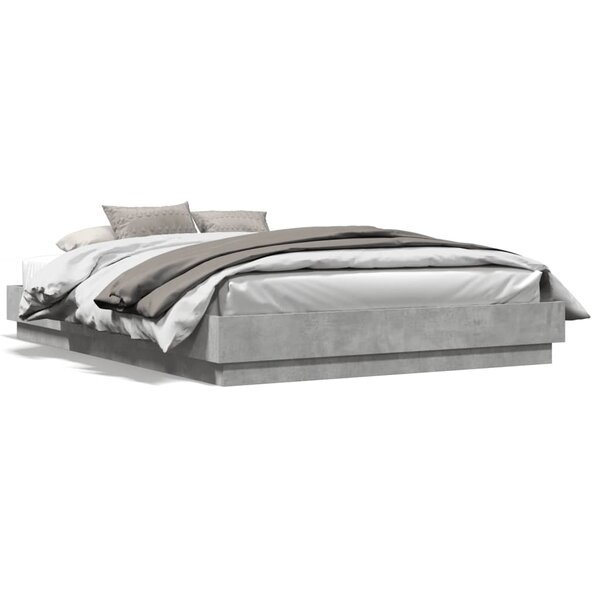 vidaXL Cadre de lit sans matelas gris béton 160x200 cm
