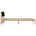 vidaXL Cadre de lit Marron et noir 90 x 200 cm Bois massif en pin