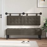 vidaXL Tête de lit suspendue Avec lumière LED Gris Simili cuir