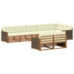 vidaXL Ensemble de canapés d'extérieur 8 Pièces Naturel et Crème