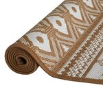 vidaXL Tapis d'extérieur marron et blanc 80x250 cm design réversible