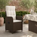vidaXL Chaise de jardin inclinable Marron et crème blanche
