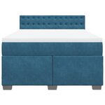 vidaXL Sommier à lattes de lit et matelas Bleu foncé 140x190cm Velours