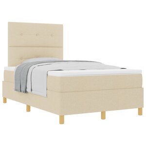 vidaXL Lit à ressorts avec matelas Crème 120 x 190 cm tissu