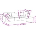 vidaXL Canapé modulaire et repose-pieds et coussins velours gris foncé