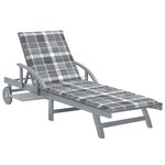 vidaXL Chaise longue de jardin avec coussin Bois d'acacia solide
