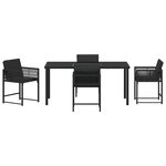 vidaXL Ensemble de salle à manger pour jardin 5 Pièces Noir polyrotin