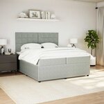 vidaXL Sommier à lattes de lit et matelas Gris clair 200x200cm Velours