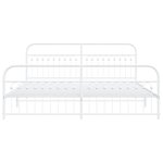 vidaXL Cadre de lit métal sans matelas et pied de lit blanc 200x200 cm