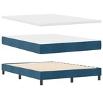 Lit Box Spring vidaXL avec Matelas Bleu Foncé 140x200 cm Velours
